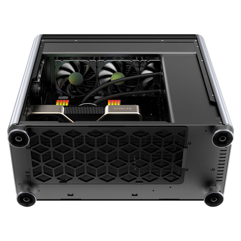 JONSPLUS i 400 ITX/DTX/ATX/E-ATX Aluminum Tempered Glass Computer Case ...