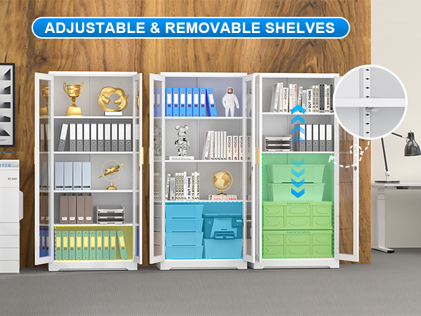 ADJUSTABLE & REMOVABLE SHELVES