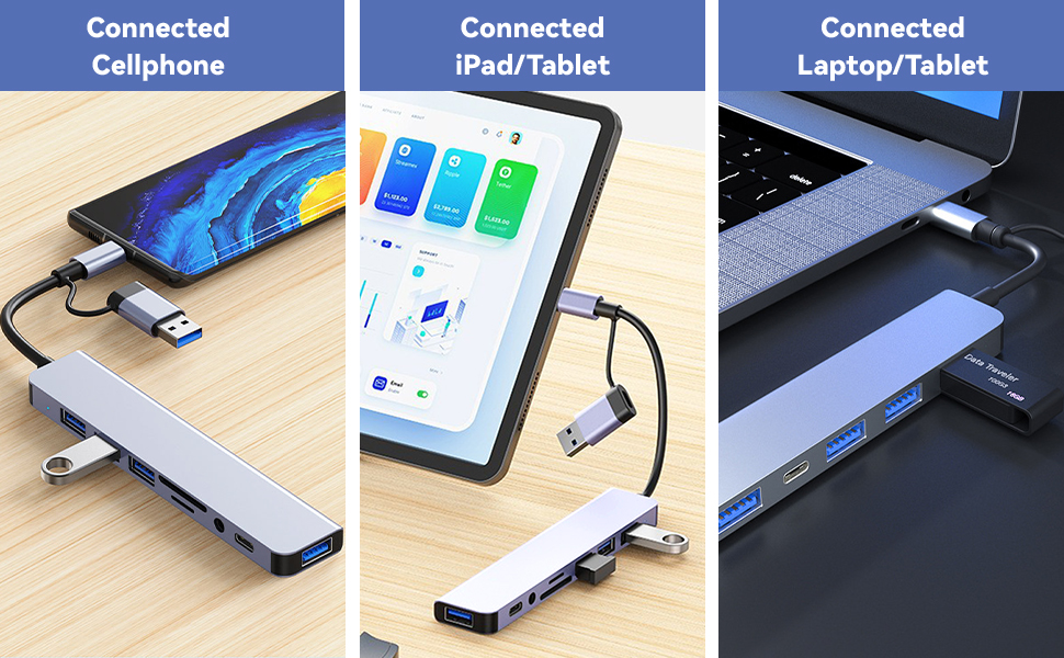 USB C Hub USB Splitter 8 in 1