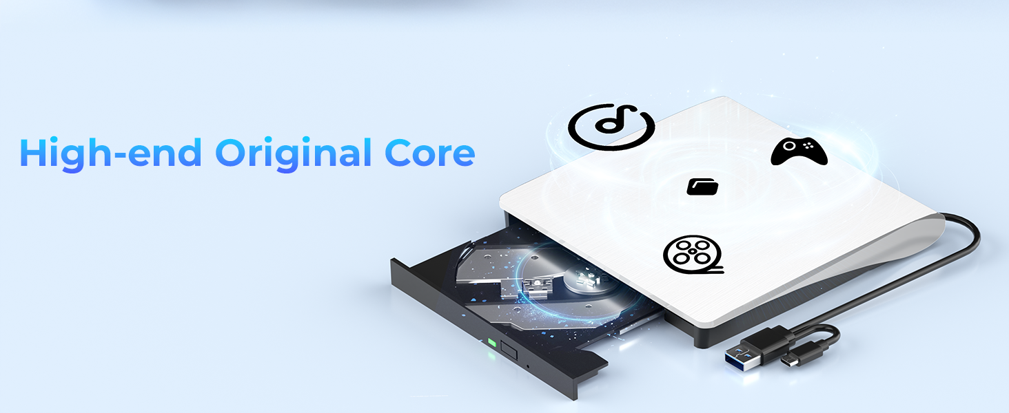 External Blu Ray Drive, Support 50G Disc Read/Write Bluray Drive, Portable 3D Blu Ray Burner