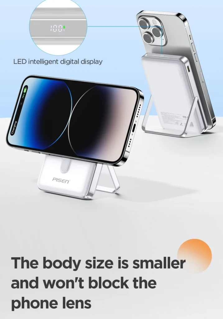 PISEN TP-D080 30W magnetic fast charging wireless power bank