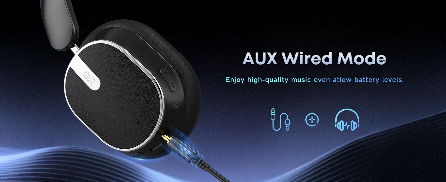 Hybrid Active Noise Cancelling Bluetooth Headphones, Wireless Bluetooth 6.0 Headphones Over Ear, 120