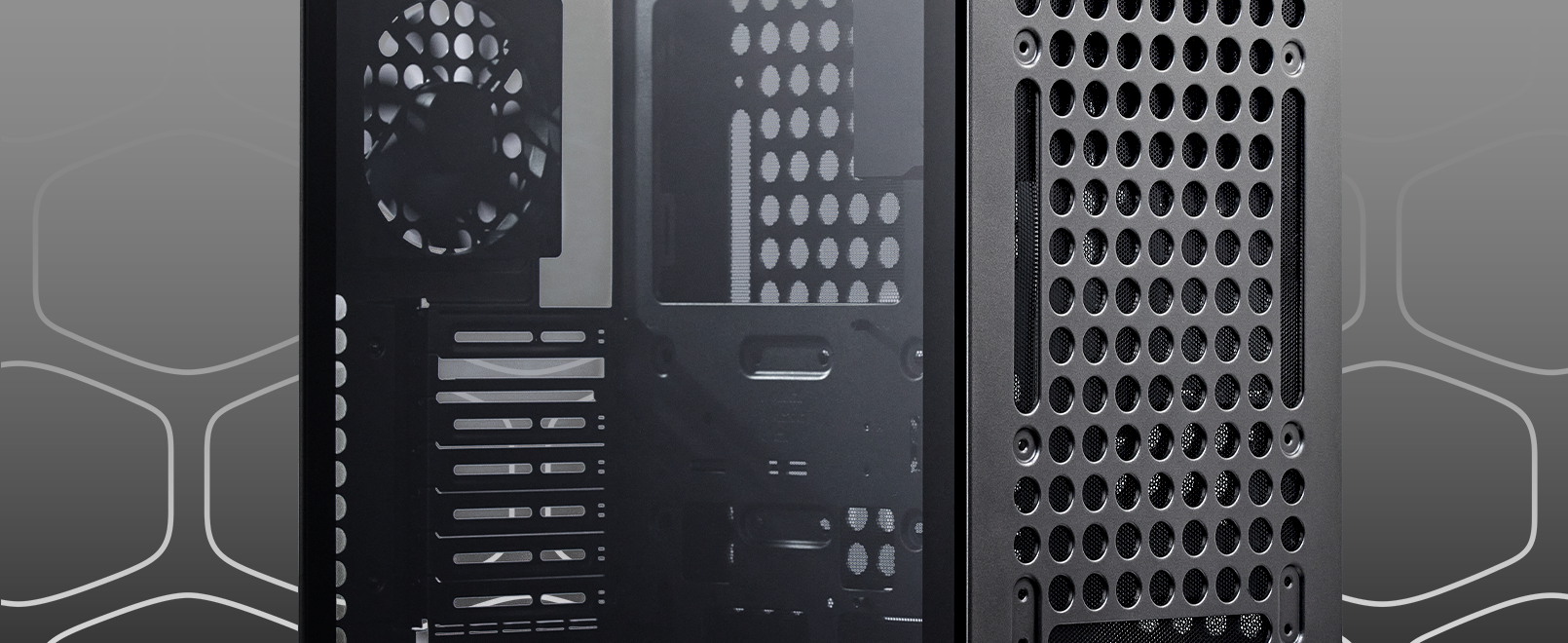 Cooler Master QUBE 540 Stardust Iron ATX Mid-Tower PC Case 