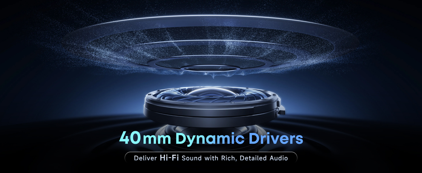 Hybrid Active Noise Cancelling Bluetooth Headphones, Wireless Bluetooth 6.0 Headphones Over Ear, 120