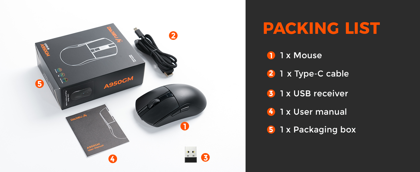 DAREU A950GM Wireless Gaming Mouse - Black