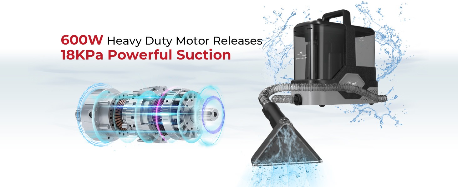 Rosewill Multi-Purpose Portable Carpet and Upholstery Cleaner - Black & Gray