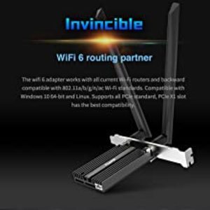 Netis WiFi 6 AX200 802.11AX Dual Band PCIe WiFi Card 3000Mbps with Bluetooth 5.0 and Heat Sink