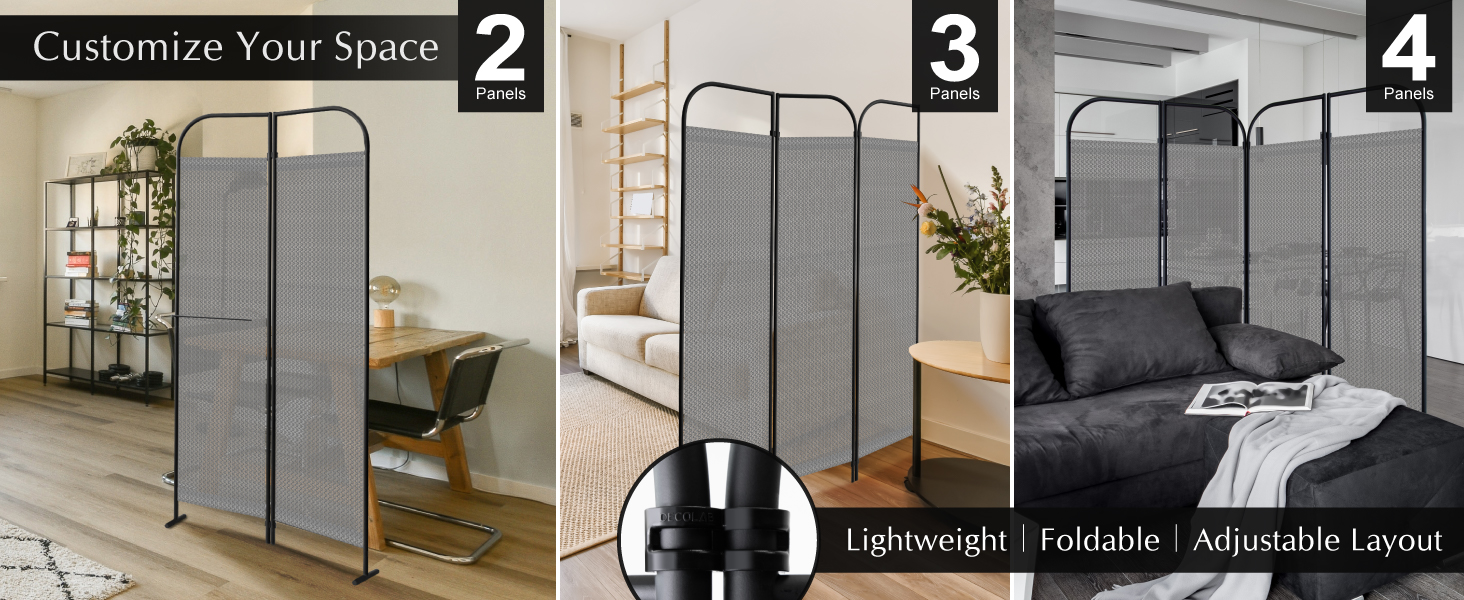 4 panel room divider waltz adjustable layout