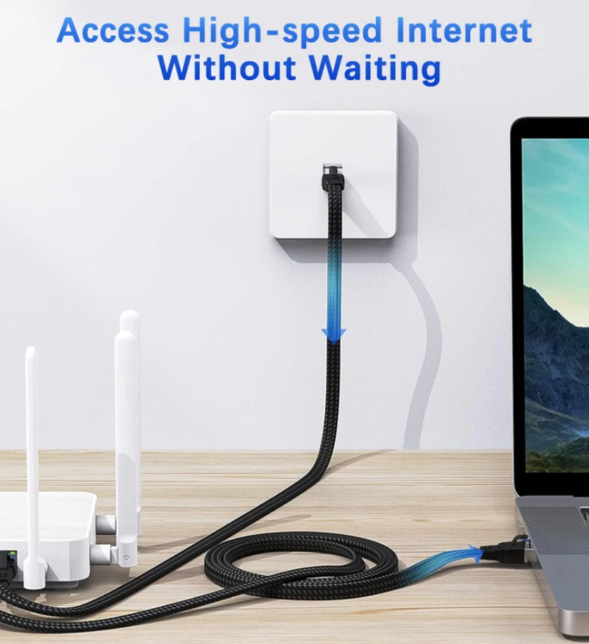 Cat 8 Shielded Ethernet Cable provides performance of up to 4000Mbps (or to 40 Gigabit per second);
