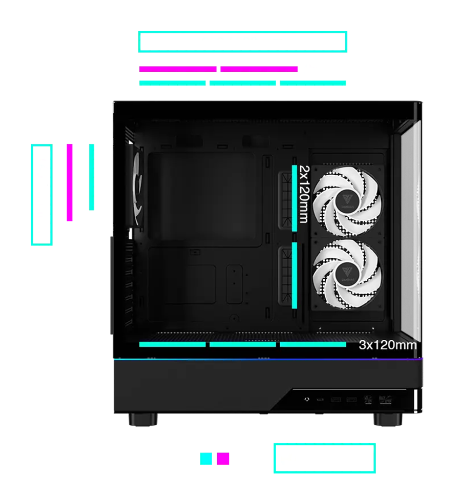 Gamdias ATLAS M5 CG Black ATX Mid Tower Computer Case