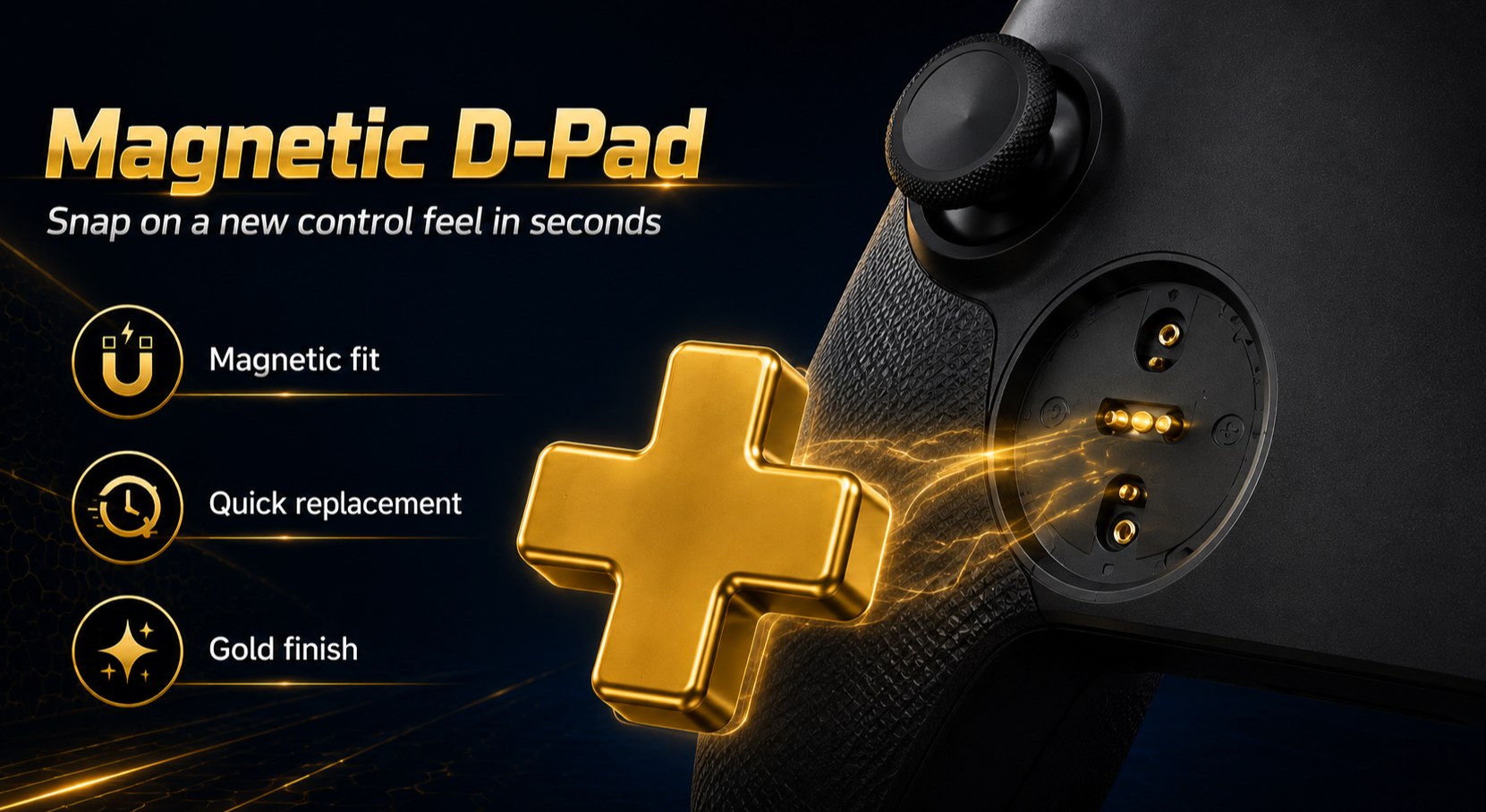 gold magnetic d-pad, Xbox Elite gold d-pad replacement