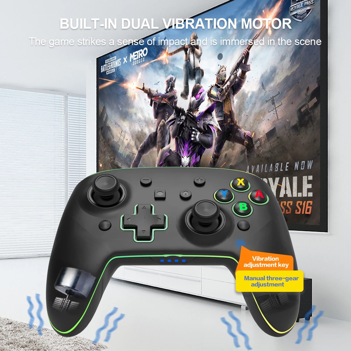 the controller built in dual vibration motor