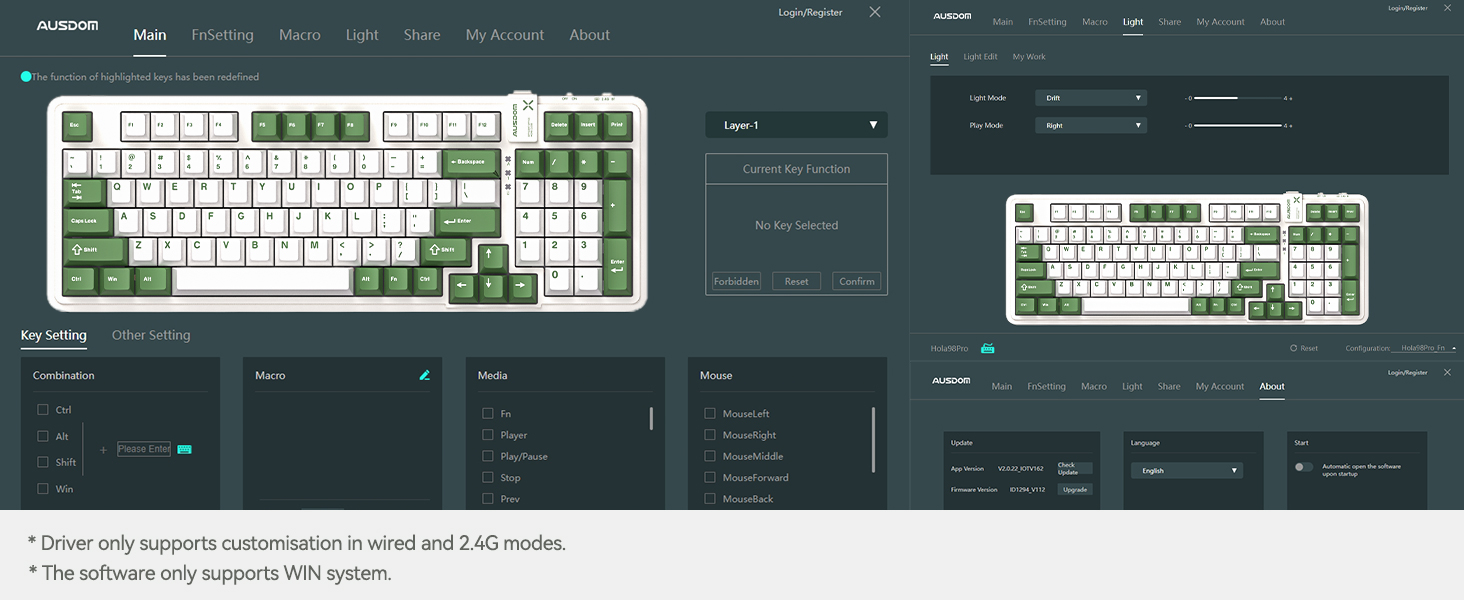 AUSDOM 98Pro Silent Mechanical Keyboard