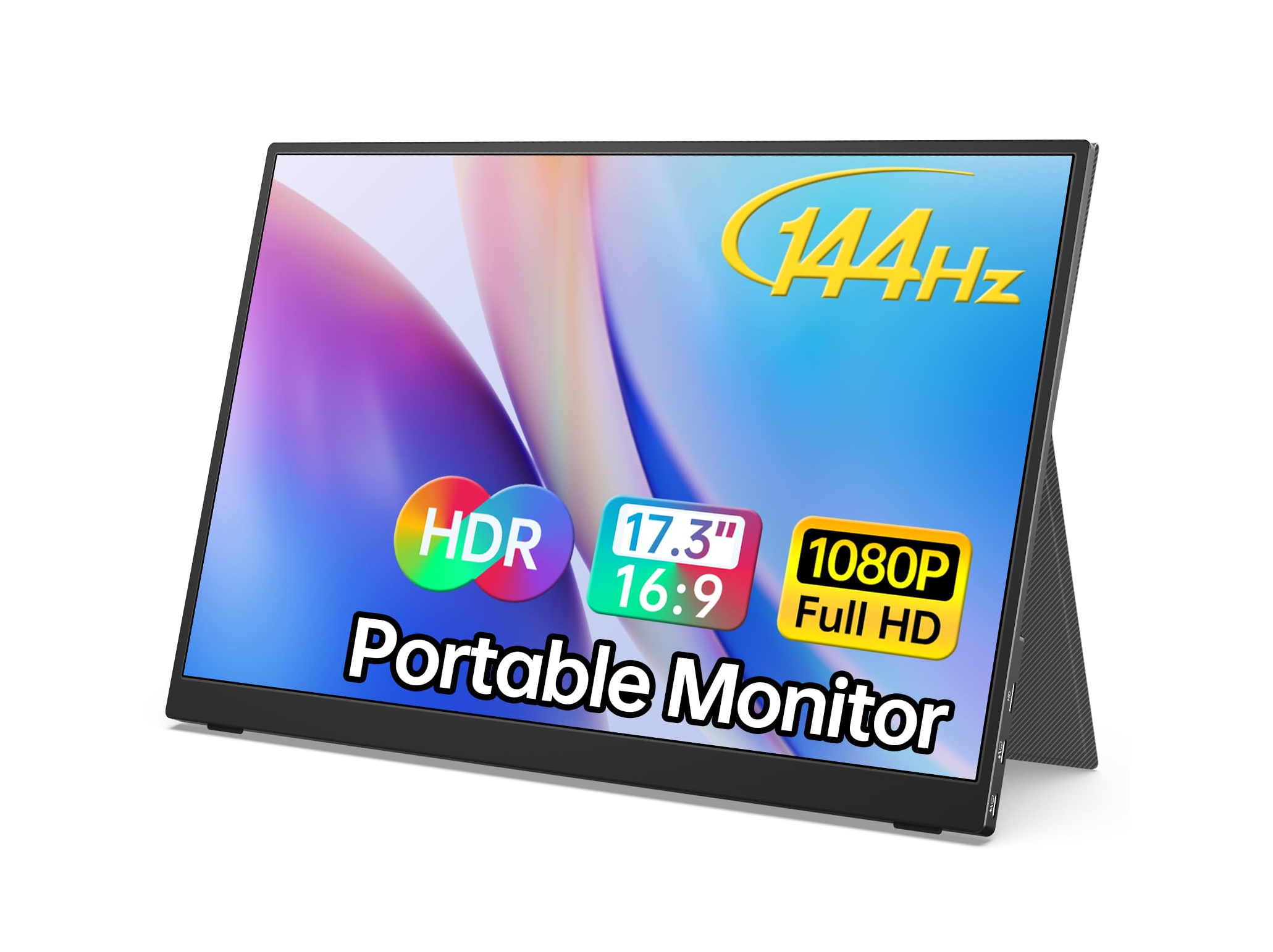 MNN 17.3" Portable Monitor 1080P FHD 144Hz Narrow Edge Laptop Monitor USB C HDMI