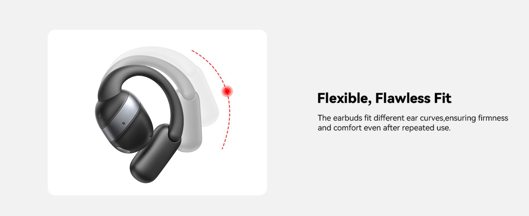 Open Ear Headphones, Bluetooth 5.4 Wireless Earbuds with Digital Display, Ultra-Comfort, Clear Calls