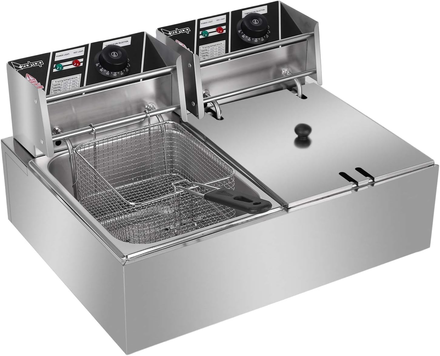 Commercial Stainless Steel Dual Tank Electric Deep Fryer