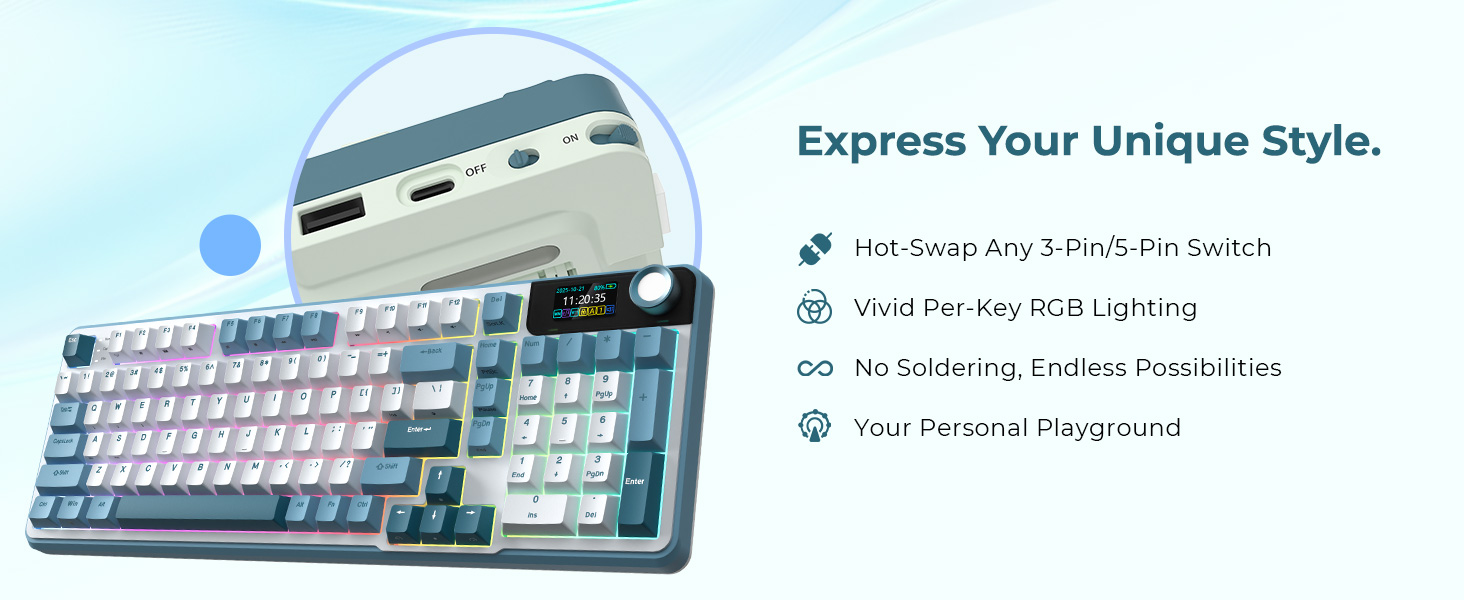 Rosewill Neon 96% Wireless Mechanical Keyboard