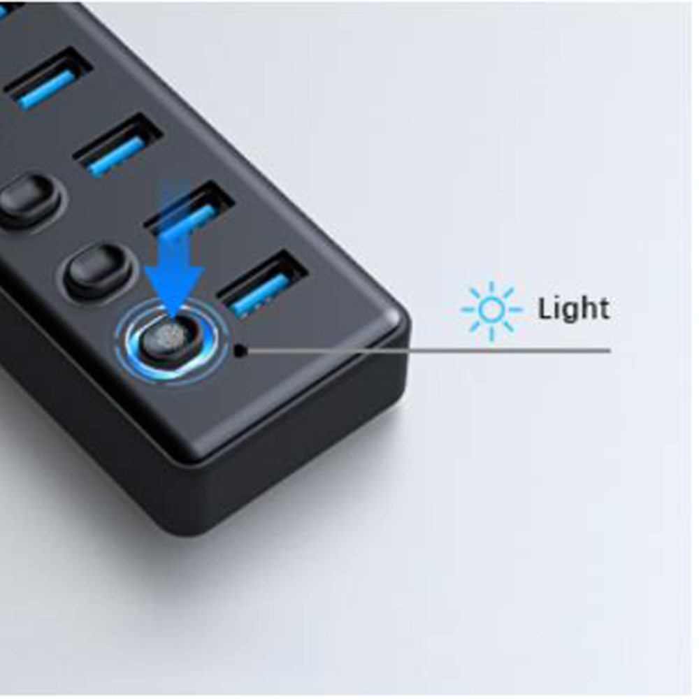 Individual On/Off Switch Each port has a independent switch, which gives you full control to your de