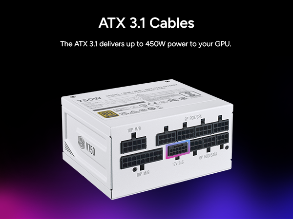 Cooler Master V750 SFX Gold 750W Fully Modular Power Supply White