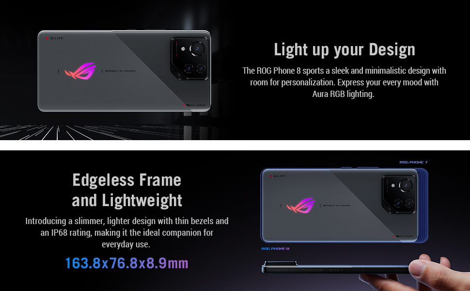 ASUS ROG Phone 8 Unlocked Android Phone, US Version, 6.78 ASUS ROG Phone 8 Unlocked Android Phone, US Version, 6.78