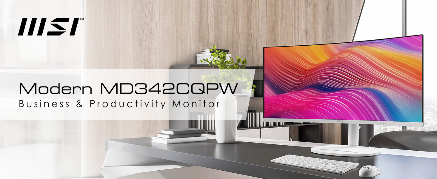 MSI Modern MD342CQPW Curved Computer Monitor