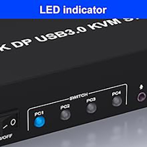 LED Indicator When switching to which PC, the LED will tell you whether PC1 or PC2 or PC3 or PC4 is