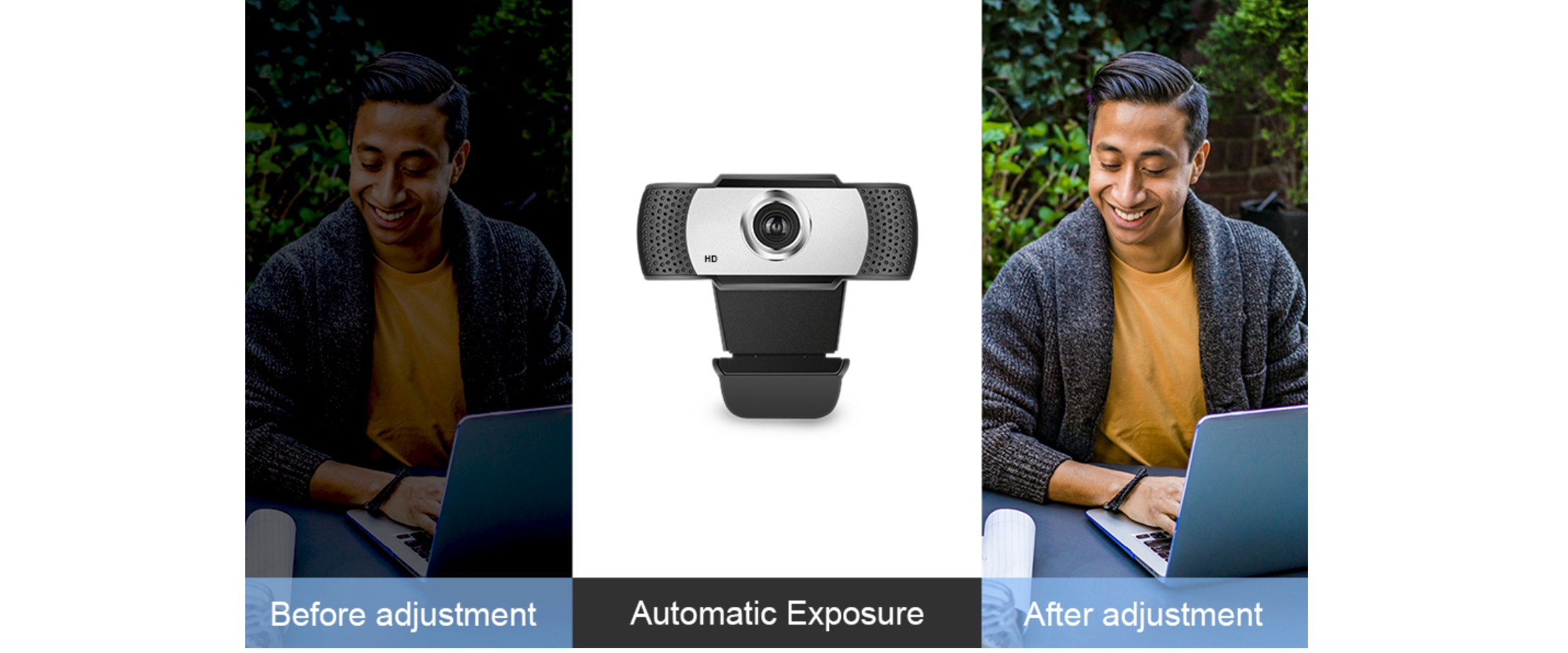 Auto exposure, bright image for online meeting