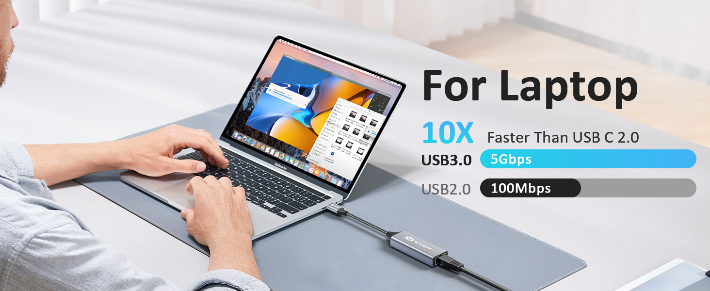 USB C to Ethernet Adapter, 1Gbps RJ45 to USB C Ethernet Network Adapter, Portable Type C to Ethernet