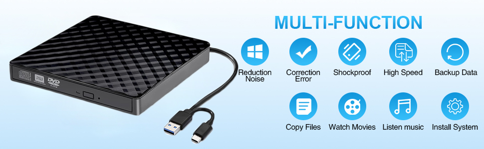 AUBEAMTO External CD DVD Drive