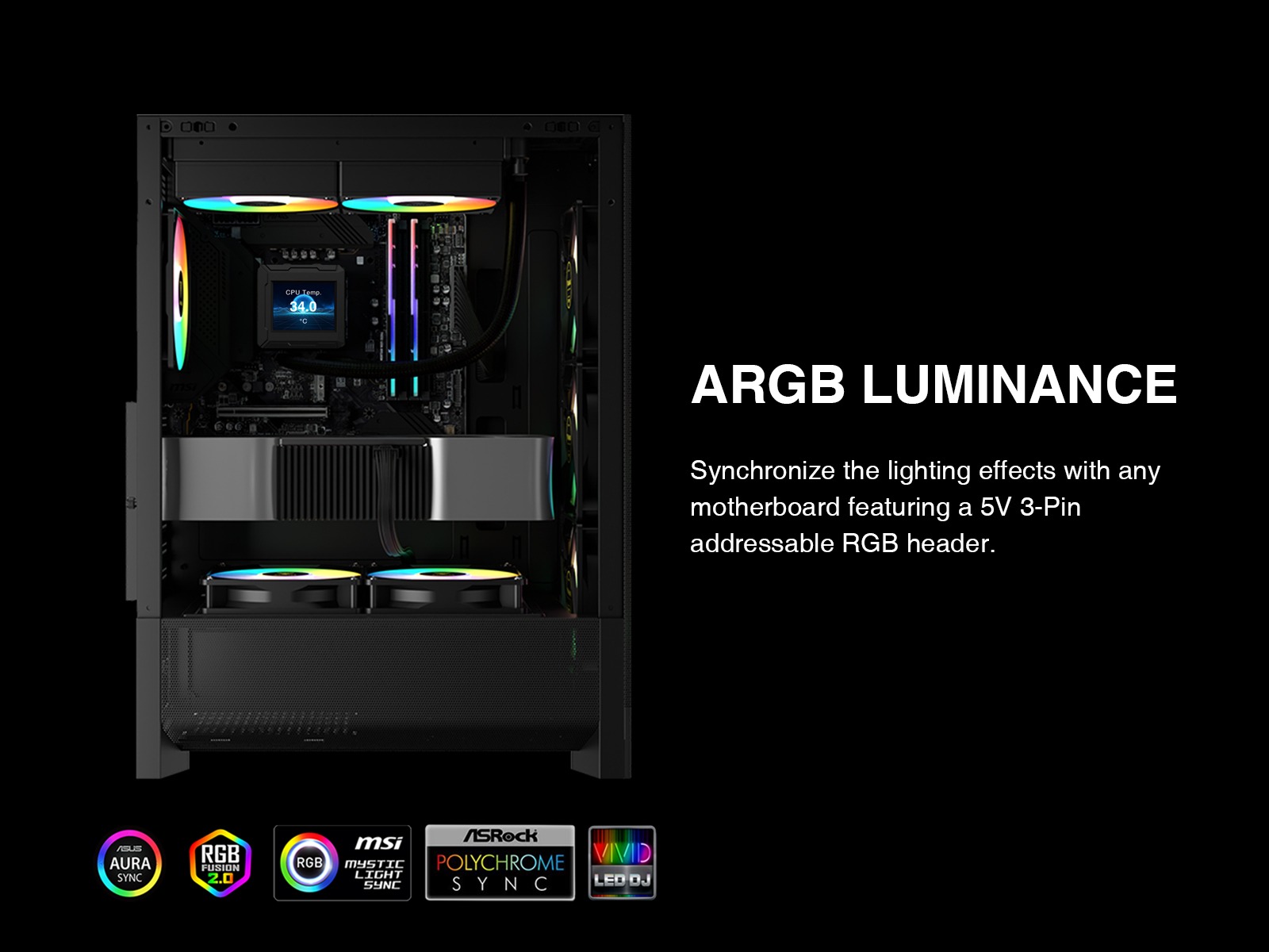 Rosewill AURA GL240 LCD All-in-One CPU Cooler