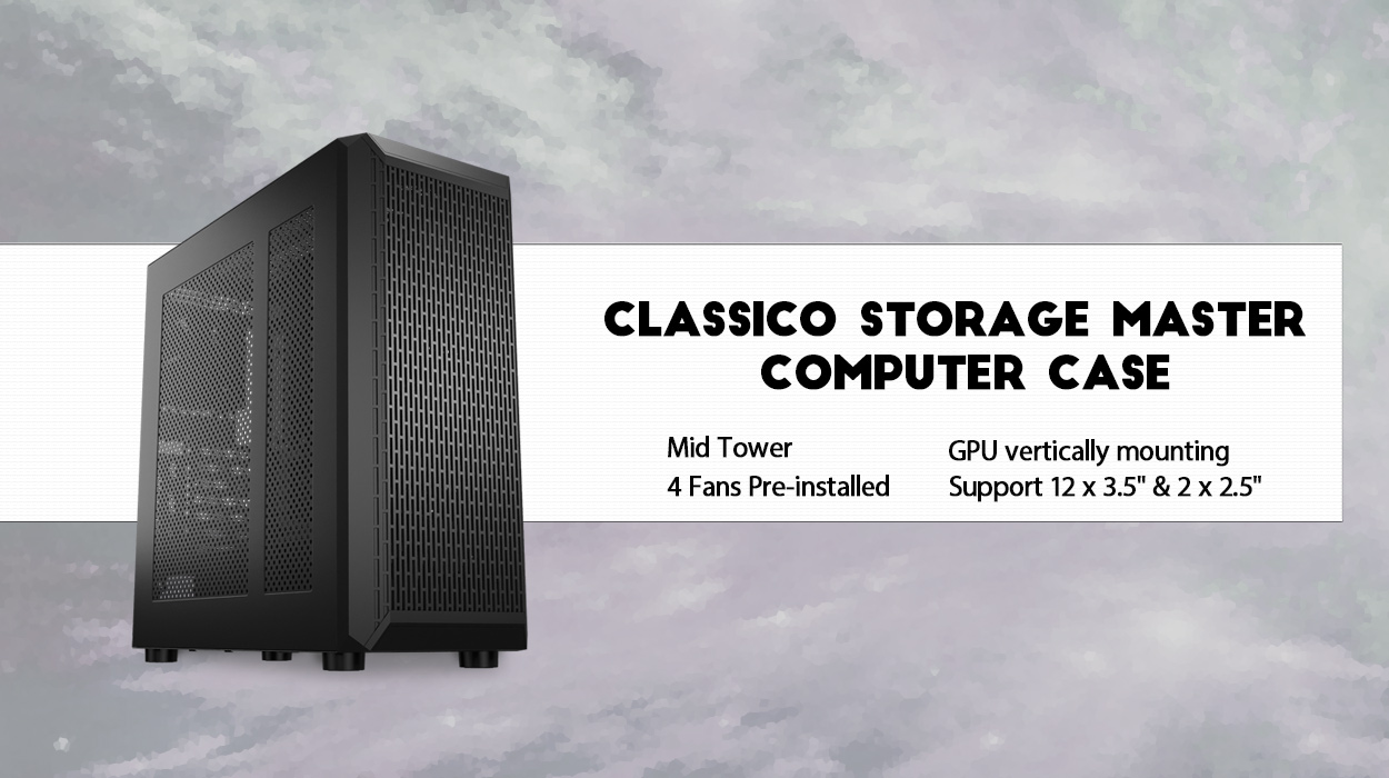 Classico Storage Case ATX Computer Case Mid Tower with 3x140mm &1x