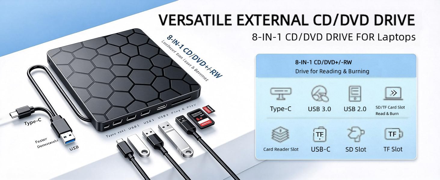 Simply connect via USB, no drivers or external power needed. It features strong error correction, qu