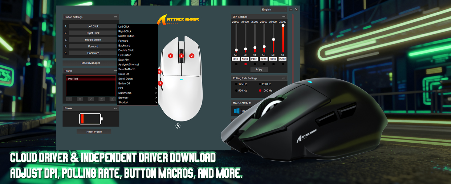 Wireless Gaming Mouse with Magnetic Charging Dock, 65g Lightweight Gaming Mice,