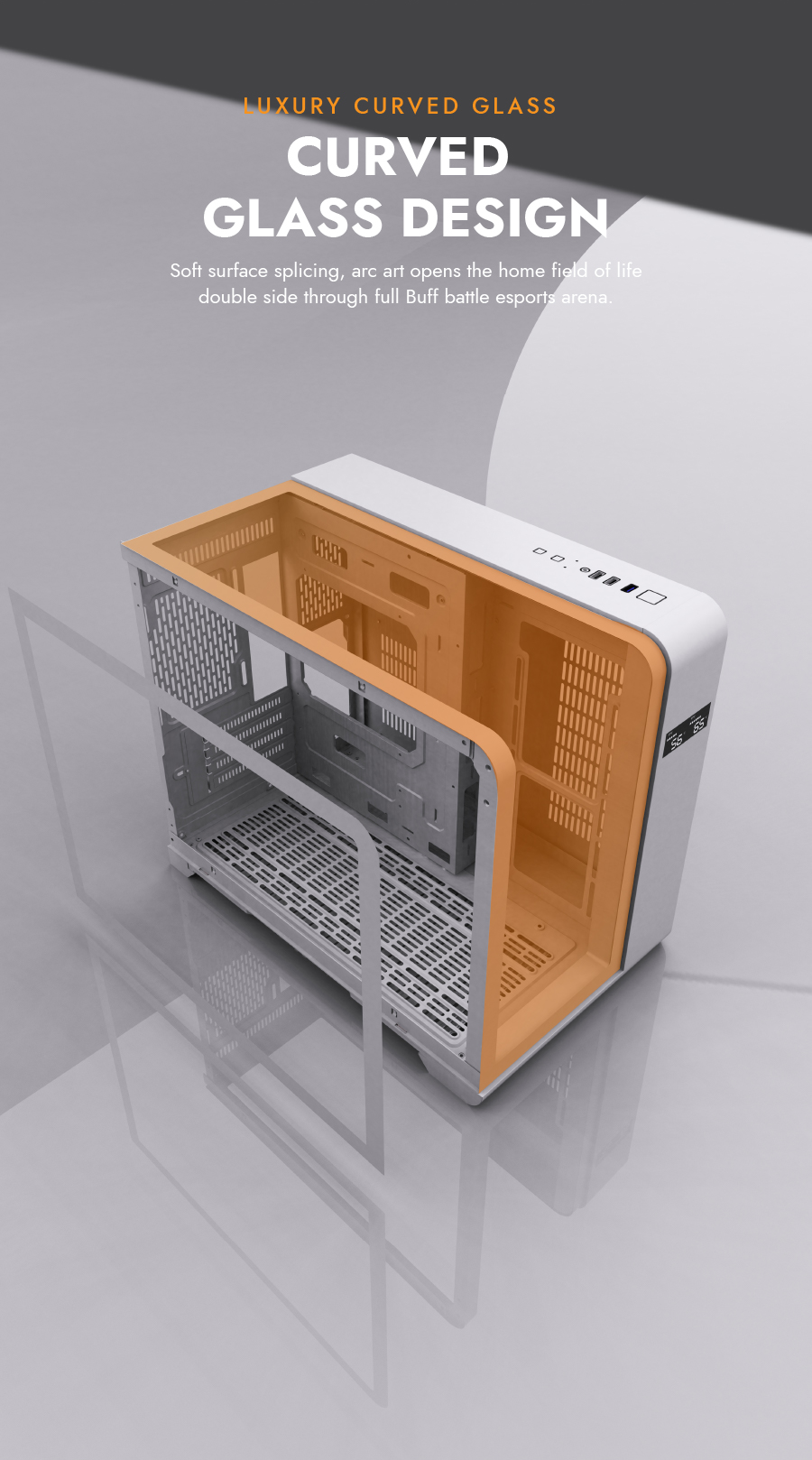 darkFlash L280M, Micro-ATX PC Gaming Case with Dual Real-Time Display