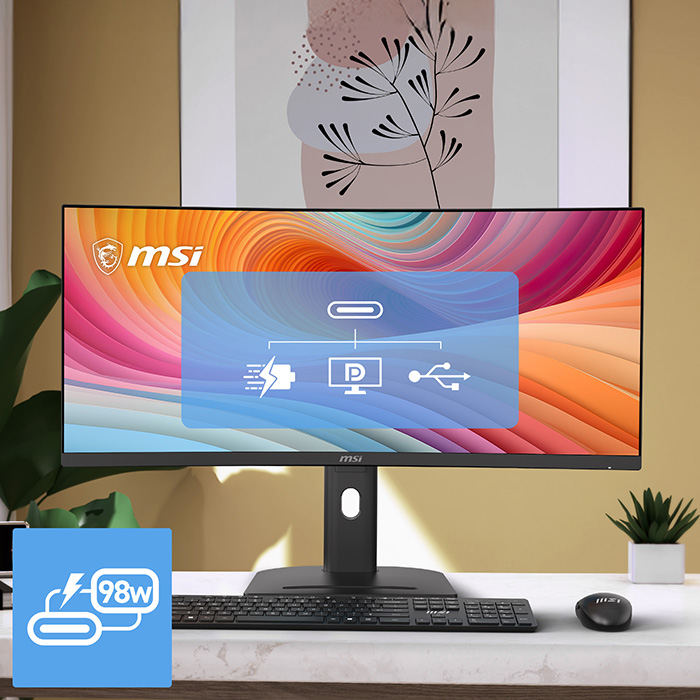 MSI PRO MP341CQPHG E12 Curved Computer Monitor