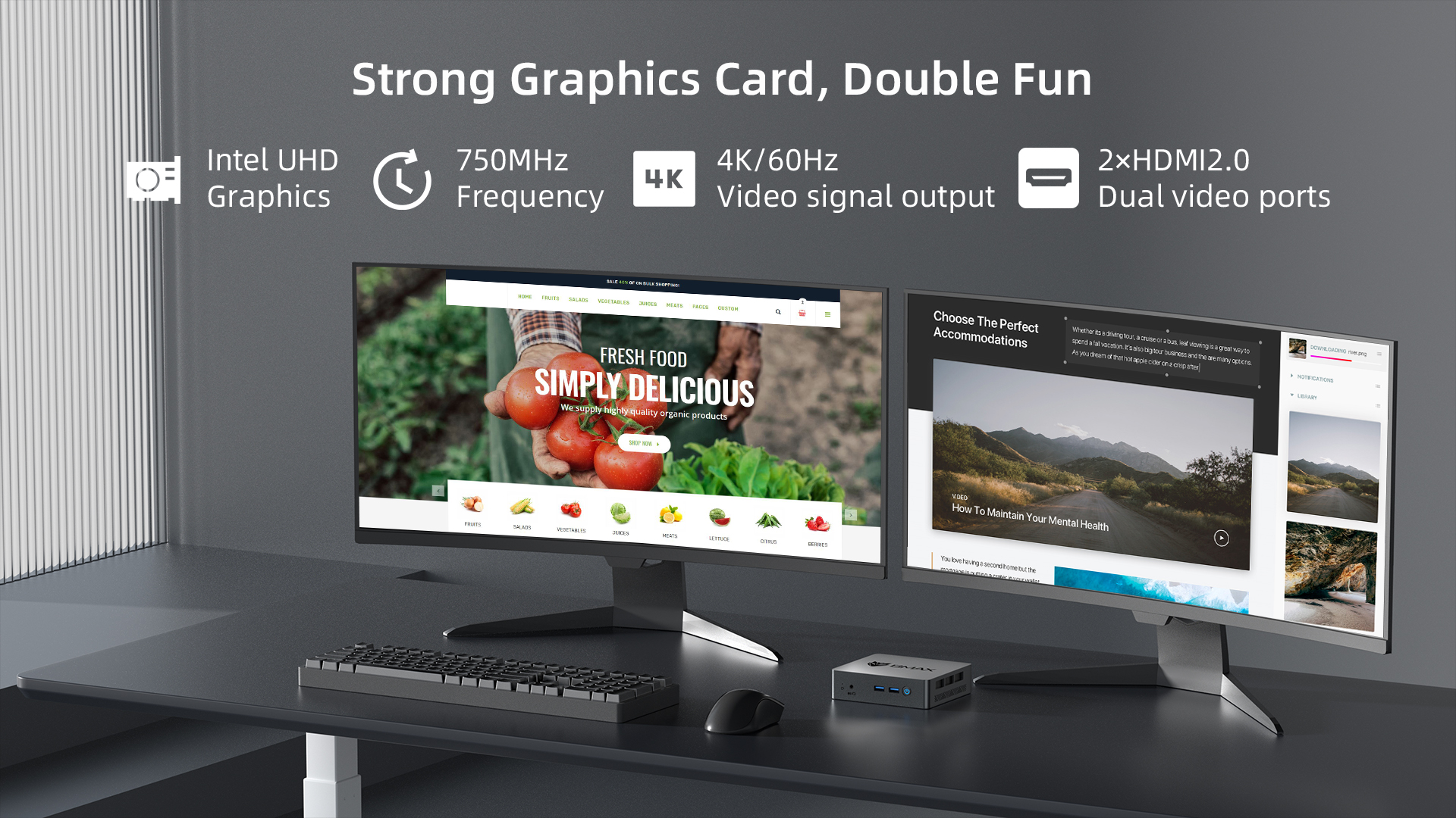 BMAX B4 Turbo Mini PC for office work, home computing, web browsing and multitasking