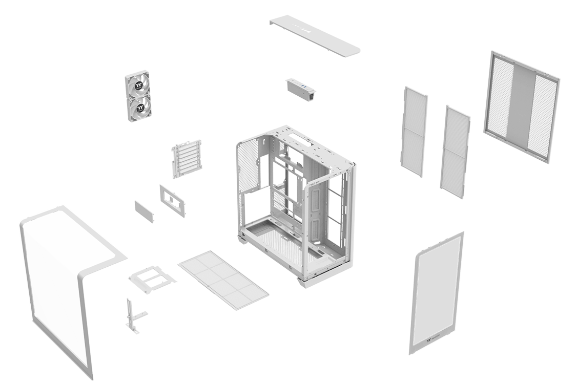 Thermaltake View 390 TG Computer Case - Snow 