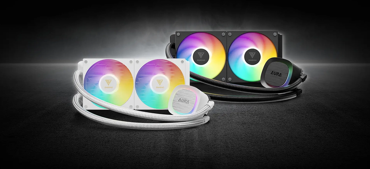 GAMDIAS AURA GL240 V2 White 240 AIO CPU liquid cooler 