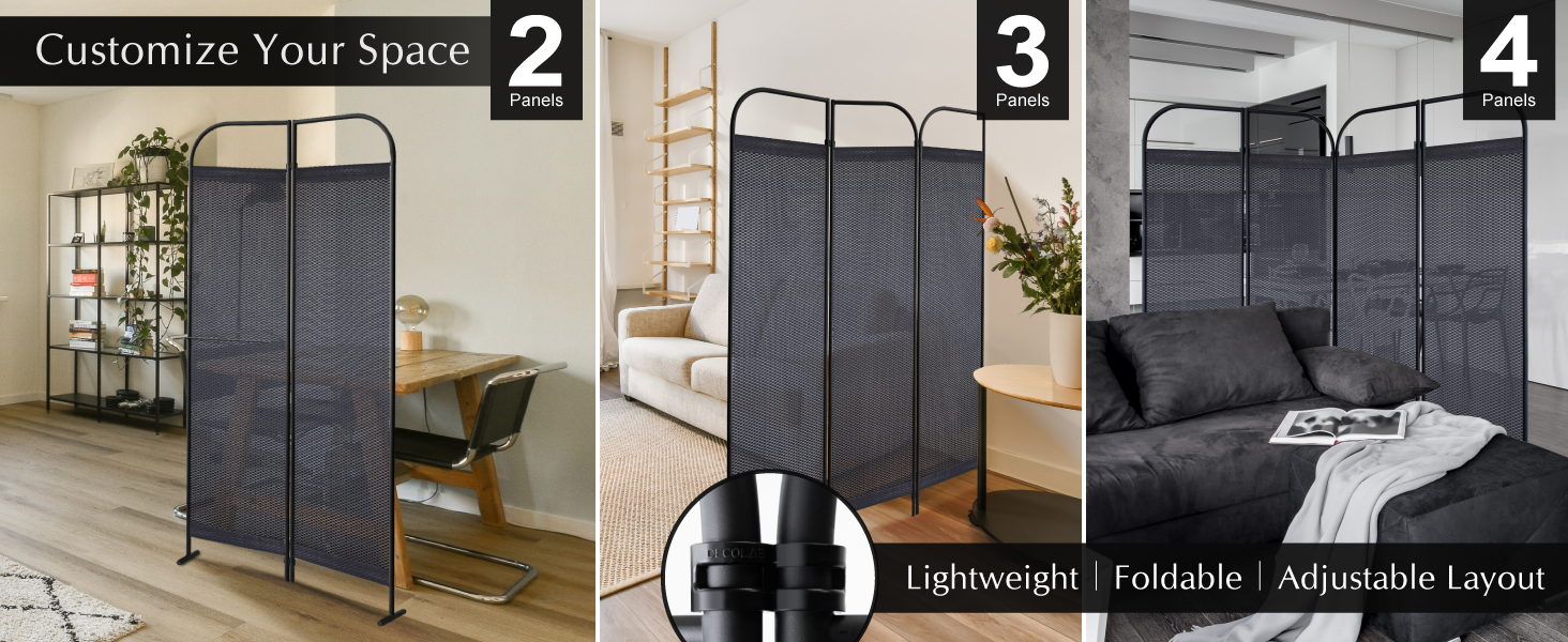 4 panel room divider waltz adjustable layout