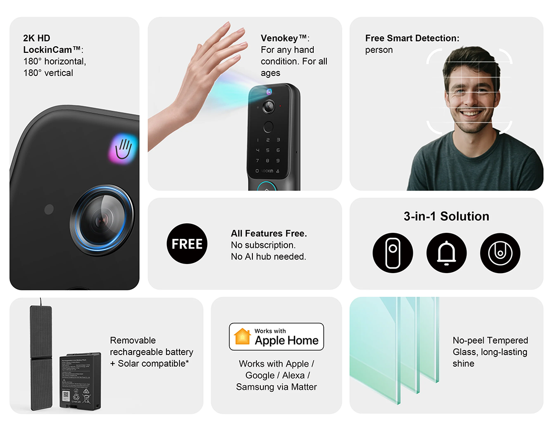 Lockin Veno Plus All-in-One Smart Lock for Front Door