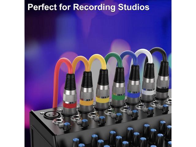 XLR Cable 2ft 10 Pack - EBXYA 3 Pins Balanced XLR Microphone Cable Male to Femal