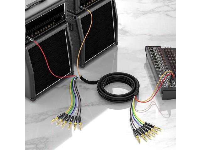 EBXYA 8-Channel 1/4 Inch TRS to TRS Snake Cables 10ft, 6.35mm Male Jack Stereo A