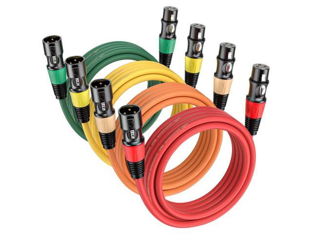 EBXYA XLR Cable 20ft 4 Pack - Mic Cables Balanced DMX Cable Male to Female Suita