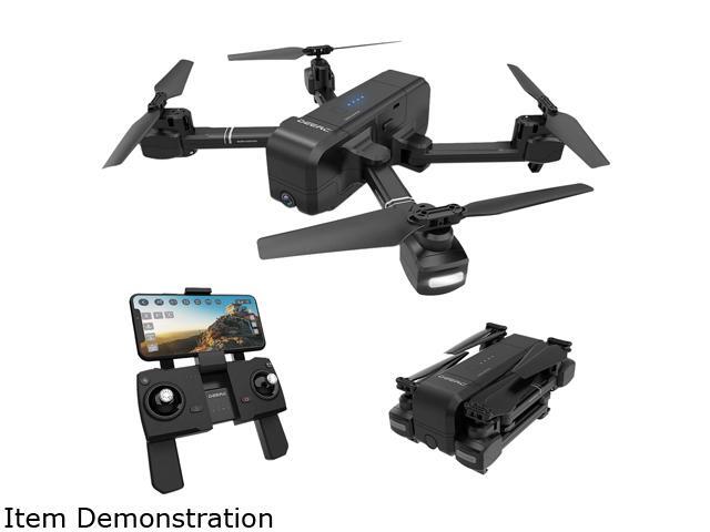 DEERC - DE25 Foldable GPS Wifi FPV Drone with 1080P Camera, Gesture Photo/Video, Custom Flight, Black