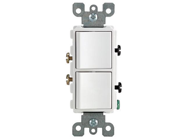 Leviton 15 Amp White Decora Dual Switch