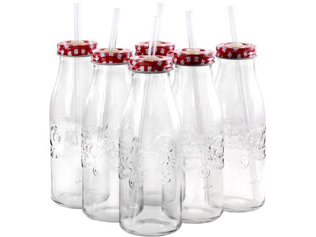 Coca-Cola Classic 6 Piece 15 Ounce Drinking Glass Bottle Set