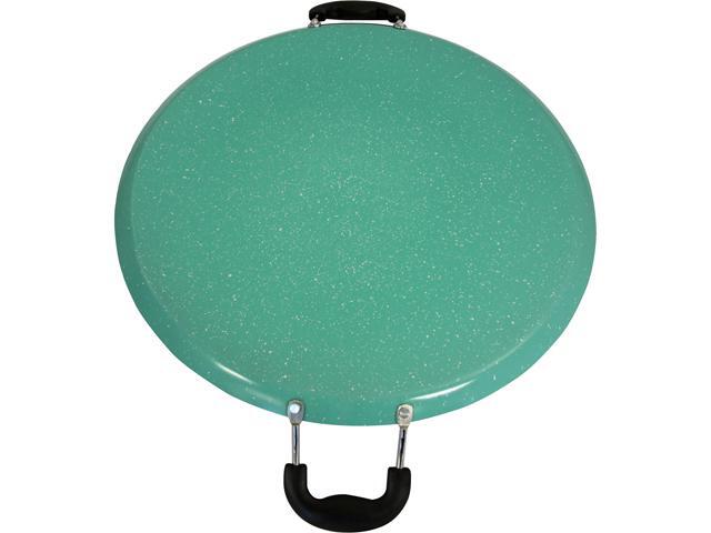 Oster Zadora 14" Carbon Steel Comal - Teal - Nonstick - Bakelite Wire Handle - 1.2 mm