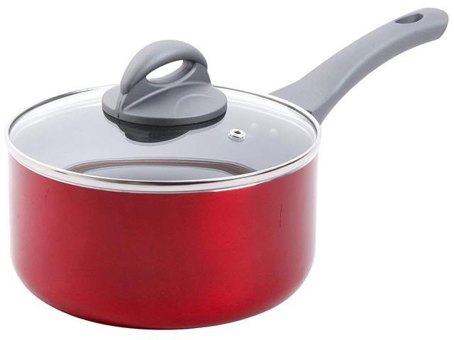 Oster Herscher 3.5 Quart Aluminum Saut&eacute; Pan with Lid in Red