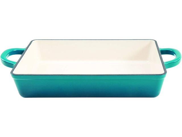 Crock Pot 112008.01 Artisan Enameled Cast Iron 13-inch Lasagna Pan, Teal Ombre