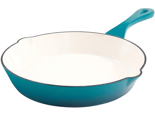 Crock Pot 111976.01 Artisan Enameled 8" Round Cast Iron Skillet, Teal Ombre